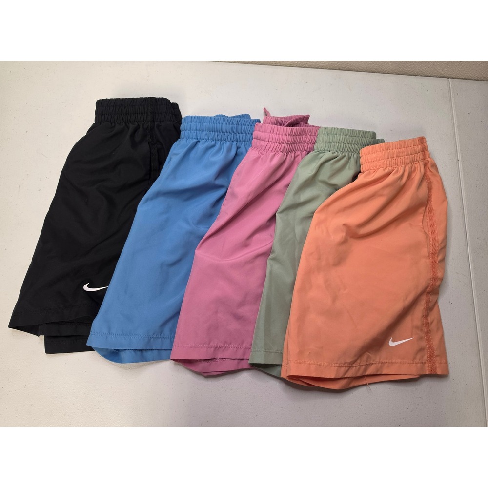 Nike Kids Dri-FIT Athletic Shorts Bundle 5 Pairs Multi Color Size Medium M